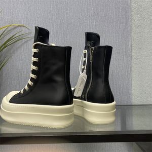 Bottes montantes de luxe pour homme en cuir véritable respirant, collection automne-hiver, à semelle épaisse et rehaussante, à lacets, par le créateur Owens - Product Image 3