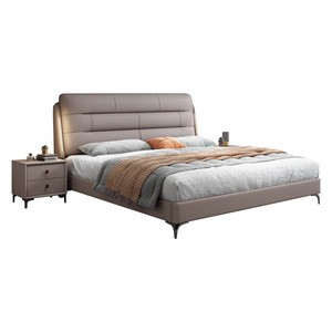 Fascia alta italiana grande <span class=keywords><strong>testiera</strong></span> letto matrimoniale telaio in pelle <span class=keywords><strong>letti</strong></span> nuovo Design camera da letto mobili di lusso moderno letto King Size - Product Image 2