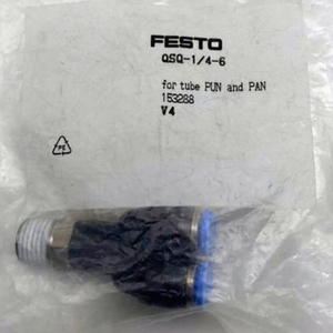 Distribuidor de Aire Original FESTO QSQ-G1/4-4 186221, Rosca Macho G1/4, Conexión Neumática de 4 Puertos Tipo Y Doble de 4 mm - Product Image 1
