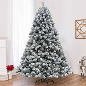 Árbol <span class=keywords><strong>de</strong></span> Navidad <span class=keywords><strong>de</strong></span> PVC flocado, venta al por mayor directa <span class=keywords><strong>de</strong></span> fábrica, árbol artificial <span class=keywords><strong>de</strong></span> nieve espesa <span class=keywords><strong>de</strong></span> 6 pies/7 pies para decoración navideña del hogar. - Product Image 1