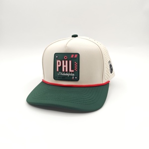 Casquette de golf imperméable 5 panneaux haut de gamme avec logo en silicone personnalisé, faible MOQ, OEM, perforations laser, coloris uniformes, vêtements de sport actifs - Product Image 5