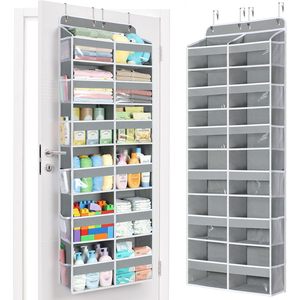 Organisateur de porte en acier inoxydable à 6 niveaux et 12 compartiments, robuste et multifonctionnel, pour installation par crochets sur porte - Product Image 1