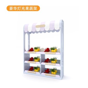 Naughty Castle Playhouse pour enfants Équipement de terrain de jeu en bois Étagères à fruits et légumes pour parc Supermarché Shopping Storage - Product Image 6
