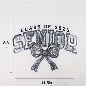 2025 moda Día del maestro grandes parches de diseñador personalizado Chenille bordado brillo arco parches transferencia de calor para ropa - Product Image 4