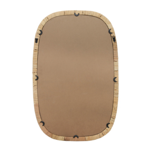 Specchio da parete rettangolare decorativo con cornice in legno naturale, specchio da trucco per camera da letto, bagno, dormitorio - Product Image 4