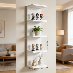Estante de pared decorativo, accesorios para tablero de un solo mensaje, estantería para muñecas, caja ciega hecha a mano, almacenamiento colgante de pared - Product Image 4