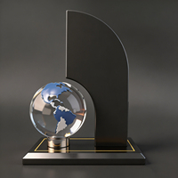 Neelpure 178258 - Trofeo de Reconocimiento por Logros Globales con Patrón Personalizado Grabado con Láser de Cristal Premium