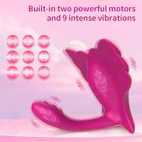 Jouets sexuels pour femmes adultes, vibrateur portable à double moteur, culotte vibrante, stimulateur clitoridien papillon et vibrateur point G