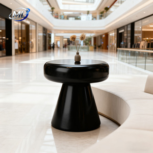 Table basse circulaire moderne, durable, simple et élégante, en fibre de verre, pour le salon - Product Image 4