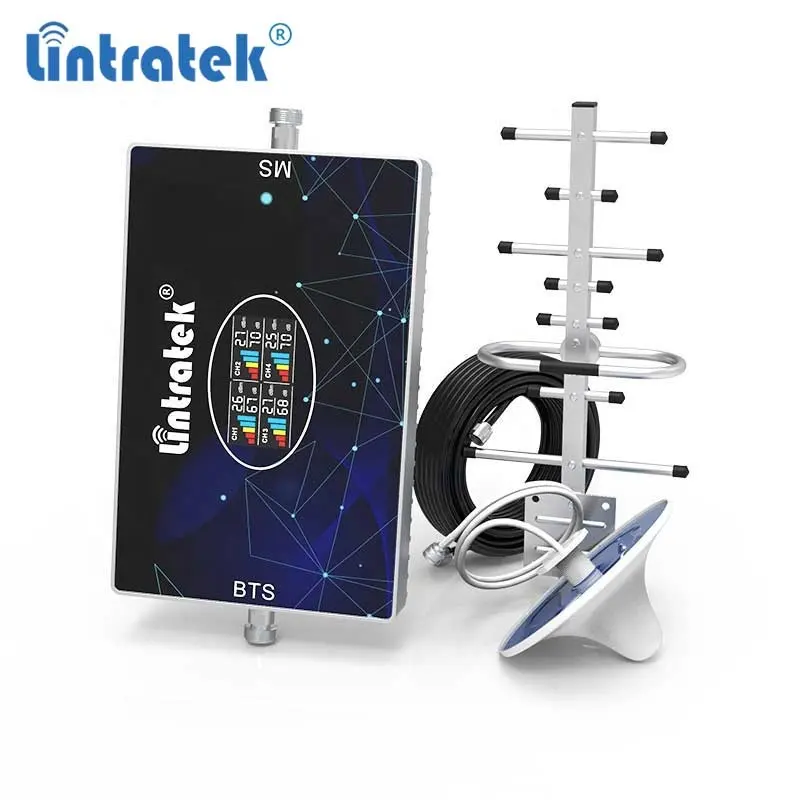 70dbi Quad band amplificador Lintratek B8 B3 B28 700 900 1800 2100mhz celular GSM rede 2g 3g 4g 5G signal booster