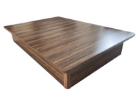Ensemble de chambre d'hôtel personnalisé : Lit plateforme en chêne avec tête de lit capitonnée et sommier à lattes, taille King Size, en bois, dernière collection