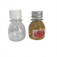 Mini bouteilles vides en plastique transparent de 2 oz avec bouchons en aluminium et inviolables Petit pot de contenants de jus transparent