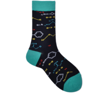 Chaussettes décontractées pour femmes en coton et fibre de bambou colorées - Bordure tricotée, motif artistique amusant, chaudes, respirantes, personnalisables, pour le printemps