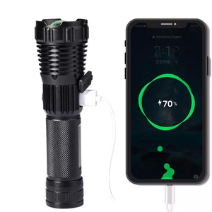 مصباح يدوي LED قوي قابل لإعادة الشحن P90 مقاوم للماء مع شاشة عرض وتكبير تلسكوبي من سبائك الألومنيوم مع شحن USB - Product Image 2