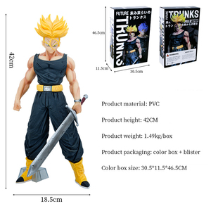 Alta calidad grande 42cm Anime <span class=keywords><strong>Dragon</strong></span> Balls PVC colección modelo juguetes DBZ Super Saiyan Legend of Guild Wars Trunks figura de acción - Product Image 3