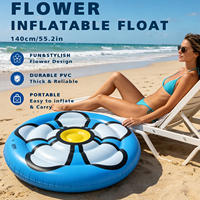 Matelas flottant gonflable pour piscine, bateau gonflable, tapis de bain, fleur blanche pour décorations de piscine pour mariage, anniversaire, enterrement de vie de jeune homme