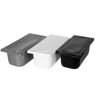 Conteneur à glace réutilisable en PP pour gelato, résistant au froid, avec logo personnalisé, échantillon gratuit pour les glaciers - Empilable et durable