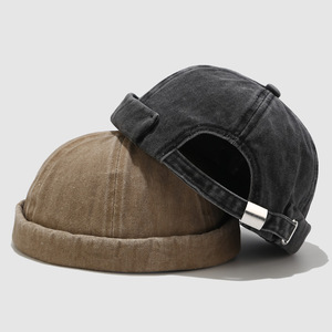 Bán Buôn Cổ Điển Hip Pop Trống Dưa <span class=keywords><strong>Cap</strong></span> Tùy Chỉnh Thêu In Logo Trống Có Thể Điều Chỉnh Không Có Vành Hat Mềm Top Không Có Vành Hat - Product Image 4