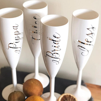 Verres à champagne réutilisables à longue tige Verres à gobelet de qualité supérieure pour mariage et fête