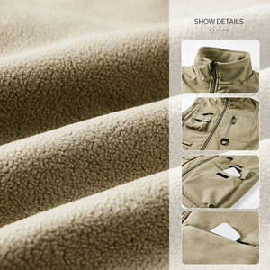 OEM مخصص شعار مزدوج الوجهين المخملية سترة بيع بالجملة الرجال في الهواء الطلق متعددة الجيوب سميكة ملابس العمل سترة الشتاء - Product Image 4