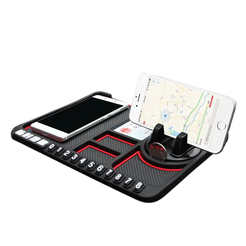 車の滑り止めパッド多機能携帯電話ナビゲーションブラケットラックシリコンインストルメントパネル一時番号パーキングカード