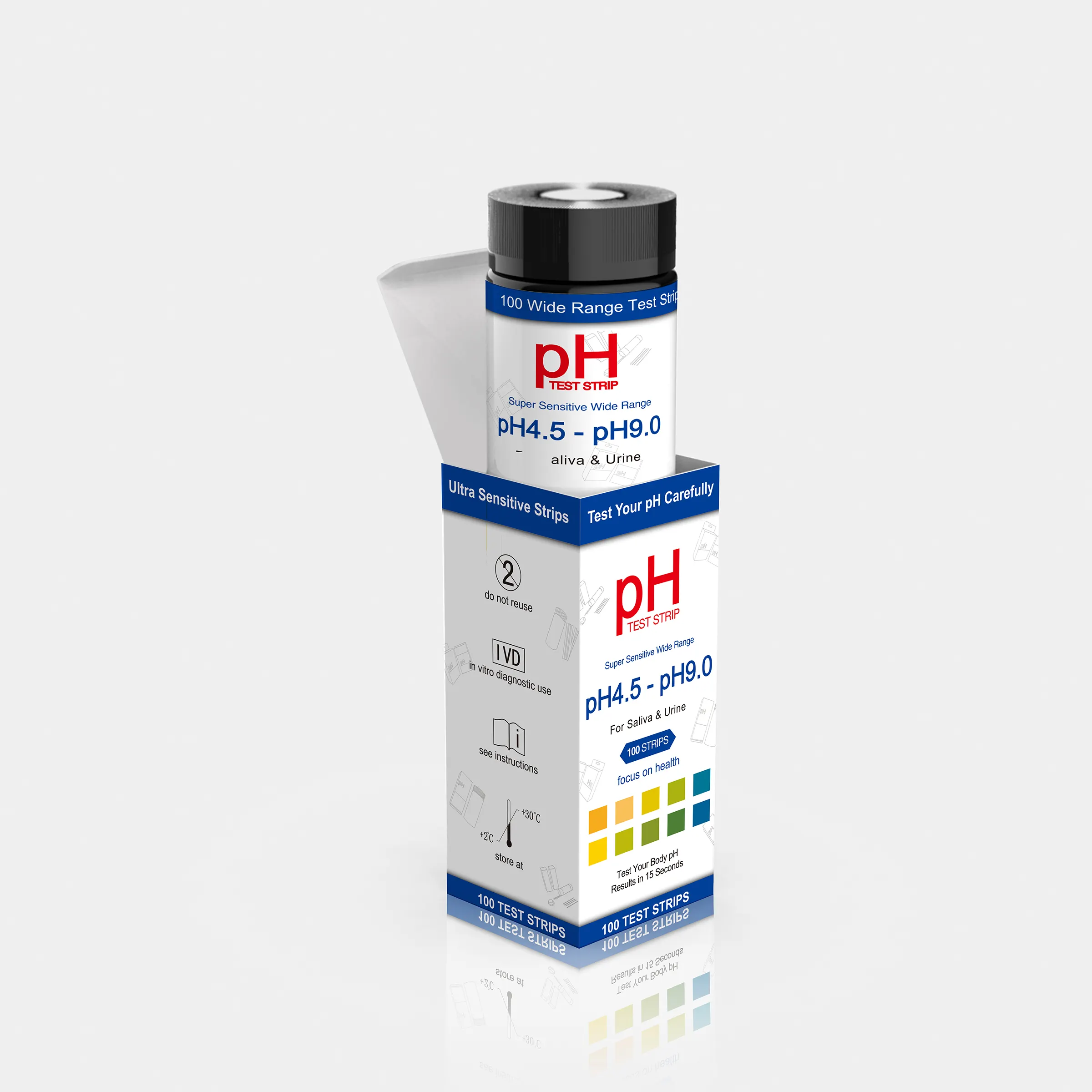 4.5-9.0 ph test paper urine & saliva body testing ph strips