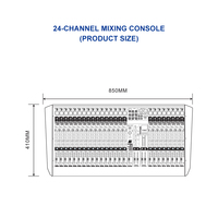 Console de mixage audio professionnelle IPALead MC-224 24 canaux Bluetooth multi-interface 48V Son surround Plastique MP3 DJ