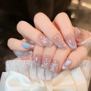 <span class=keywords><strong>Uñas</strong></span> <span class=keywords><strong>Postizas</strong></span> de Lujo Estilo Francés, 24 Piezas, ABS, Cobertura Completa, Forma Cuadrada Corta, con <span class=keywords><strong>Pegamento</strong></span>, Precio de Mayoreo con Descuento - Product Image 2