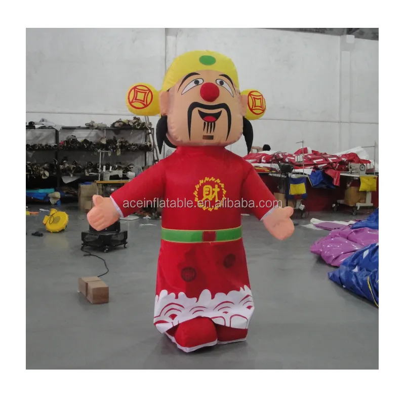 富の神のイベント広告インフレータブル移動漫画コスチュームインフレータブルマスコット中国カスタマイズされた男性縫製人々1ユニット