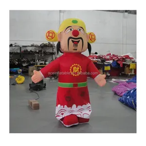 God of Wealth Events Advertising Inflatable Moving Cartoon Costume Inflatable Mascot China Customized Men Sewing People 1unit