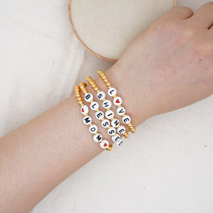 <span class=keywords><strong>Bracelet</strong></span> en acier inoxydable pour hommes et femmes, avec perles rondes boho, colorées, bon marché, fait à la main, vente en gros, nouvelle mode - Product Image 5