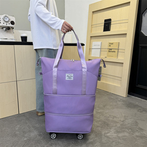 Sac à dos de voyage avec roulettes pivotantes, grande capacité, sac de sport extensible pour étudiants, séparation sec/humide pour courts séjours - Product Image 4