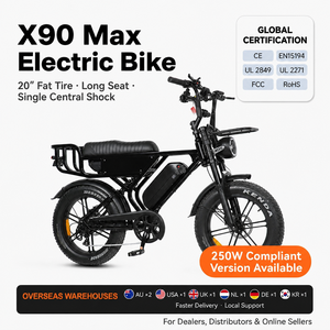 จักรยานไฟฟ้า X90 Max 250W ยางอ้วนขนาด 20x4 สำหรับผู้ใหญ่ ระบบกันสะเทือนหลัง โครงอลูมิเนียมอัลลอยด์ เหมาะสำหรับการเดินทางในเมือง - Product Image 1