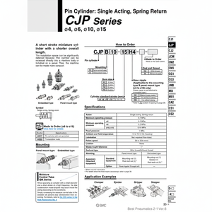 กระบอกนิวเมติก SMC CJPS10-10-B ชิ้นส่วนนิวเมติก - Product Image 1
