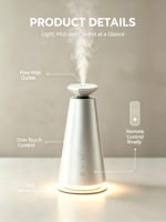 Diffuseur d'arômes portable rechargeable sans eau en alliage d'aluminium avec application, pour hôtels, spas et usage commercial