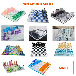 Jeu d'échecs <span class=keywords><strong>de</strong></span> luxe personnalisable XFL en Lucite/Acrylique avec logo personnalisé, impression sérigraphique et découpe laser - Product Image 4