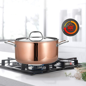 Ensemble de casseroles en acier inoxydable triple couche de haute qualité, faciles à nettoyer, compatibles gaz et induction, résistantes au four, compatibles lave-vaisselle - Product Image 4