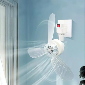 Mini ventilador LED de diseño moderno de alta potencia eólica E27 3 AC Control remoto Ahorro de energía para cocina Dormitorio Sala de estar Dormitorios - Product Image 3