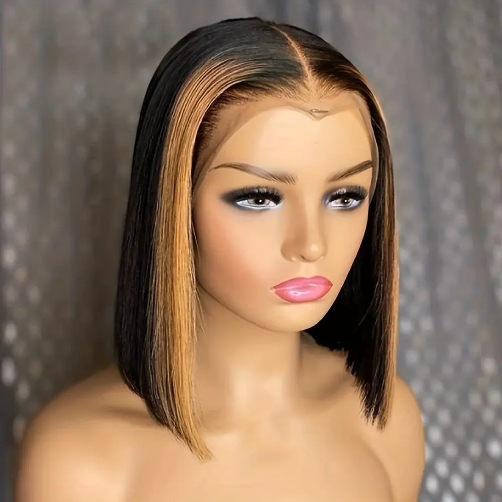 Peluca de cabello humano con encaje frontal 13x4 para mujer, pelucas frontales de encaje DH peruano de encaje transparente prearrancado, cabello humano de densidad 150%