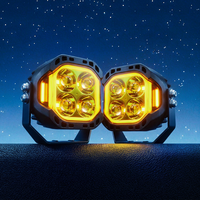Nouveaux phares LED tout-terrain style Baja 4x4, lentille blanche/jaune, 8000LM, 12V-36V pour ATV, UTV, pick-up