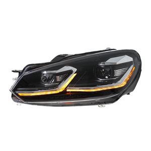 Fari Anteriori Modificati per Volkswagen <span class=keywords><strong>Golf</strong></span> 6 MK6 2010-2014, Gruppo Luci con Indicatori di Direzione, Fari LED <span class=keywords><strong>7</strong></span>.5 Mk7, Luci Diurne - Product Image 2