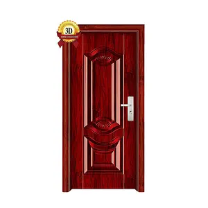 China Leading Supplier Cheap Interior Steel Prehung Doors Custom Wooden Panel Door