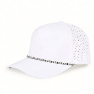 Casquette personnalisée en usine, perforée au laser, avec cordon, protection contre l'eau, casquette à 5 panneaux, casquette de golf imperméable avec cordon - Product Image 1