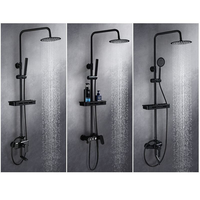 Ensemble de robinetterie de douche murale à triple fonction en acier inoxydable SUS 304 nickel brossé, style européen, pour salle de bain