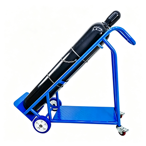 1. Chariot à double bouteille de gaz robuste avec roues anti-crevaison pour atelier de soudage - Product Image 1