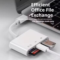 Venta al por mayor USB C Hub conector 3 en 1 lector de tarjetas de memoria 3 ranuras SD TF PD OTG adaptador para iPhone iPad Trail juego dispositivos Android