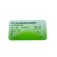 Kit de pratique de suture médicale avec 12 aiguilles de suture de 75 cm, fil de suture en nylon monofilament 3/0, matériel de suture, instrument de formation