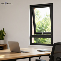 Fenêtre à auvent en aluminium de style moderne, étanchéité à l'air, à ouverture vers l'extérieur, pour projets résidentiels