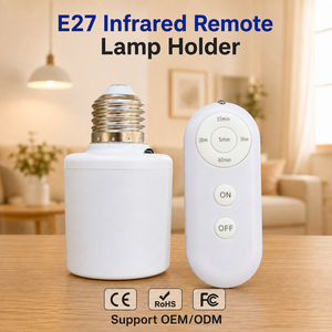 E27 <b>Wireless</b> Remote Control Smart Timer Switch AC85-265V PC Material <b>Lamp</b> Holder for Baby Room Bedroom Home Use - Product Image 1