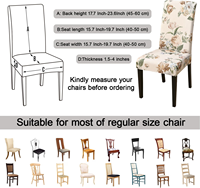 Housses de chaise de salle à manger imprimées de fleurs de pivoine, 4 pièces, haute élasticité, amovibles, lavables, polyester et élasthanne, pour usage hôtelier